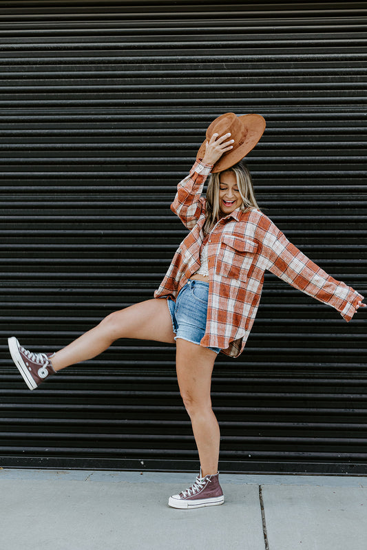 SUGAR AND SPICE OVERSIZED FLANNEL