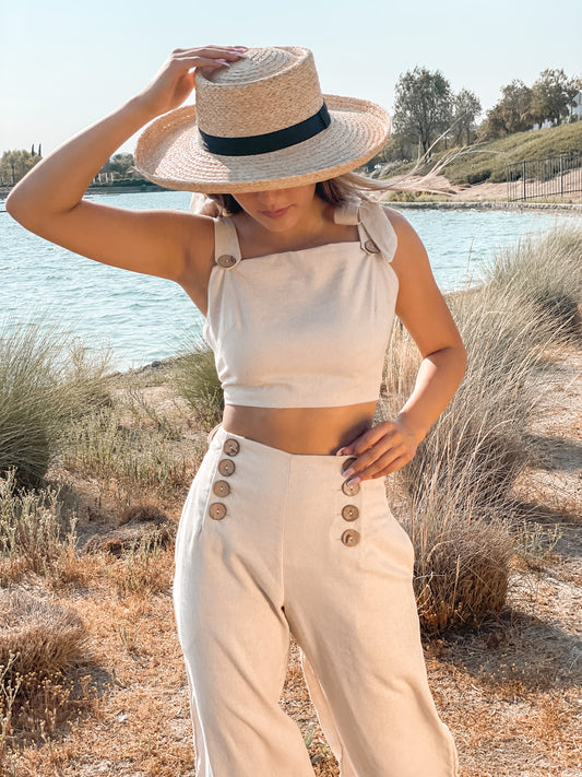 KHAKI 2-PIECE JUMPSUIT