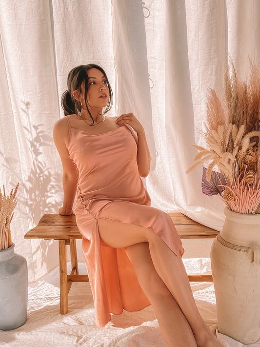 MOXIE PINK SATIN DRESS