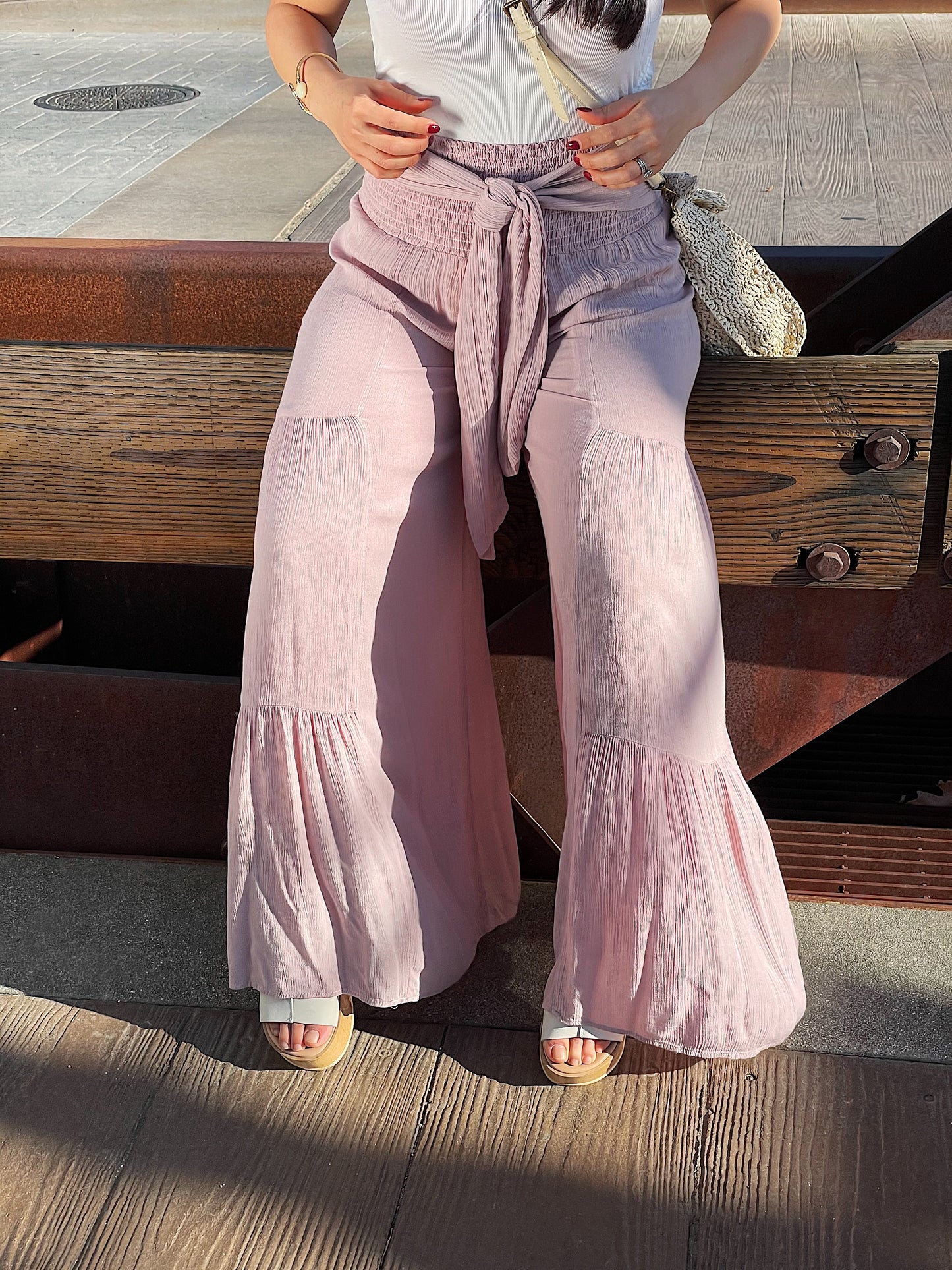 DESERT ROSE WIDE-LEG TROUSERS