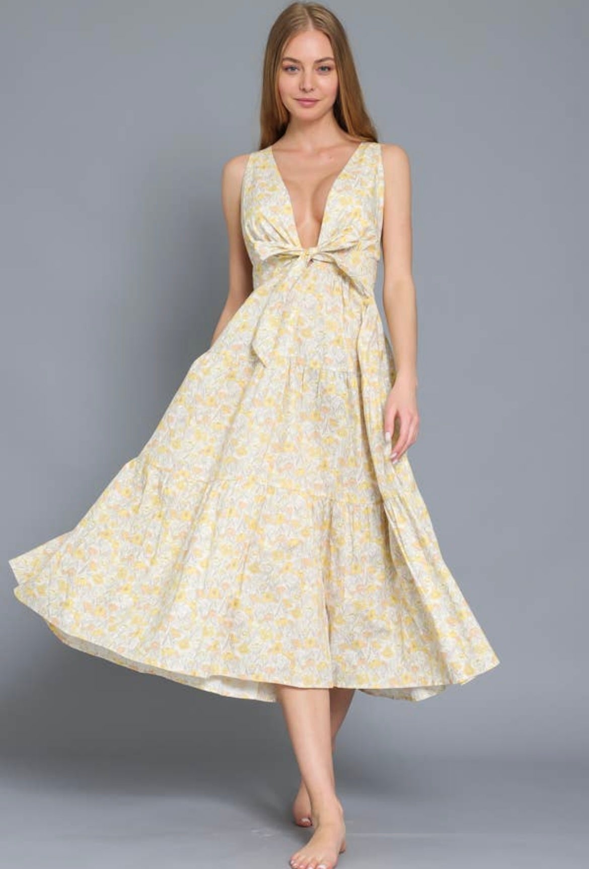 Little Miss Sunshine Tiered Midi Dress