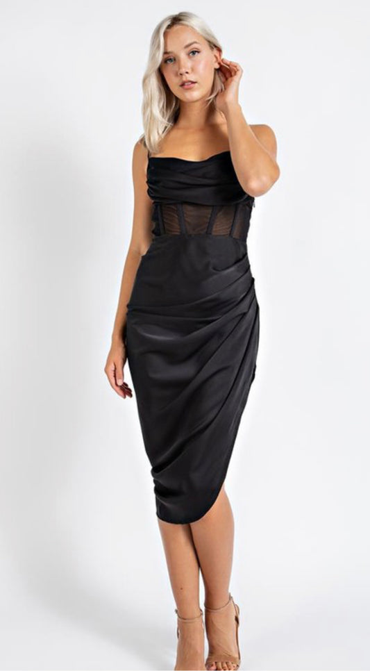 Cocktail Hour Midi Slit Dress