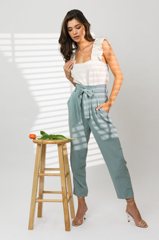 Smart like Sage Linen Pants